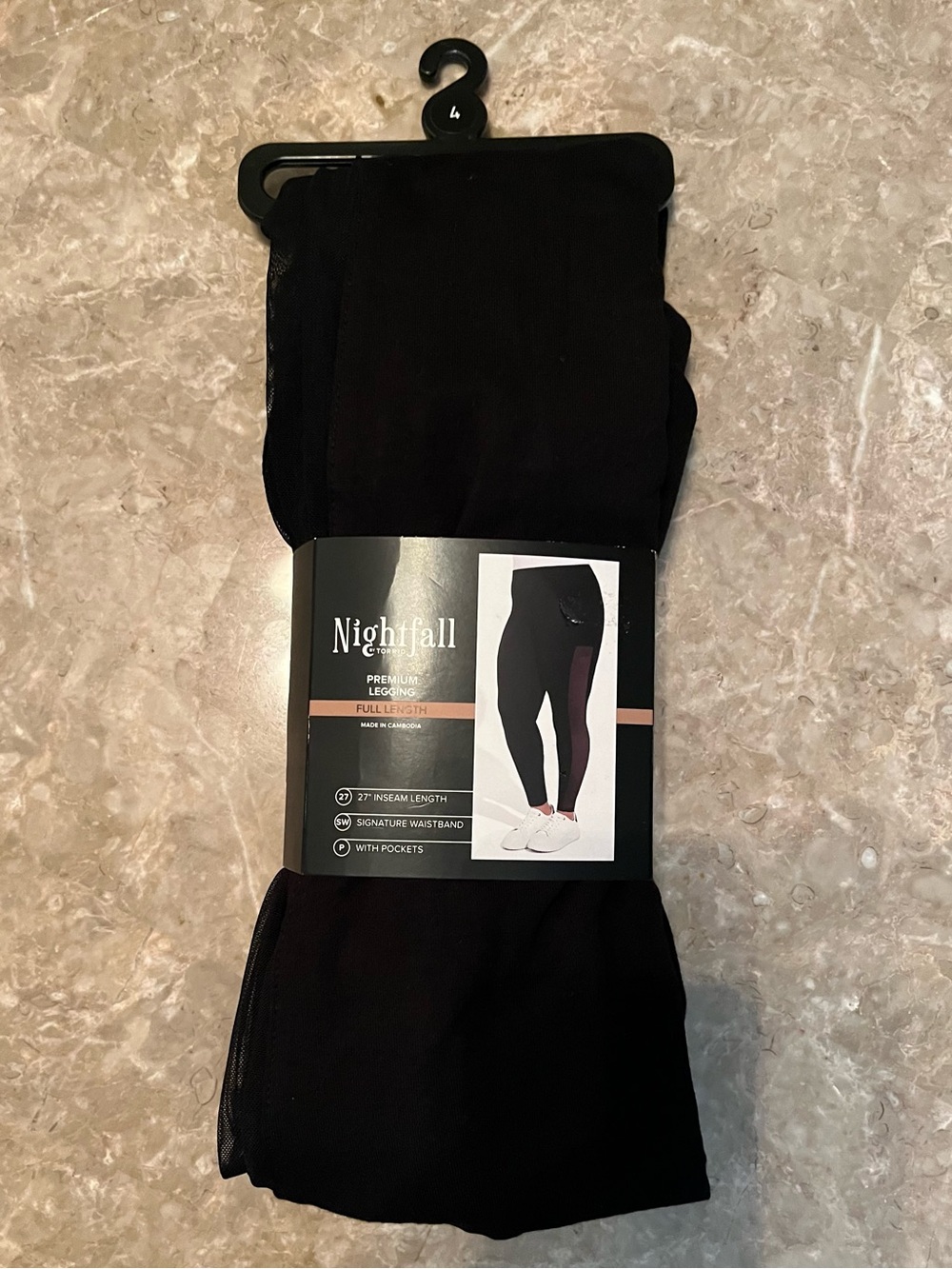 Torrid Nightfall Black Mesh-Panel High-Waist Leggings with Pockets - Picture 6 of 8